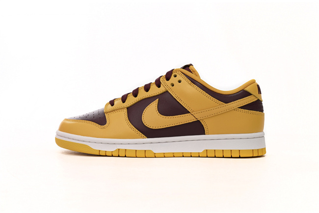 Men's Dunk Low Yellow/Wine Shoes 0437